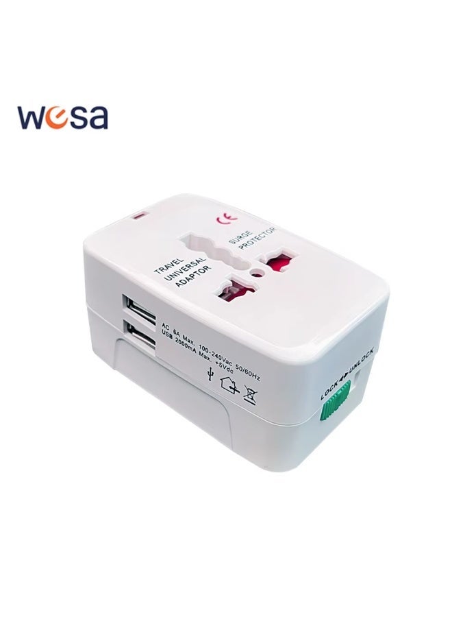 Universal Travel Adapter With 2 USB Ports Power Charger Adapter Outlet Converter Socket Plug Adaptor Connector EU UK US AU - Image 1